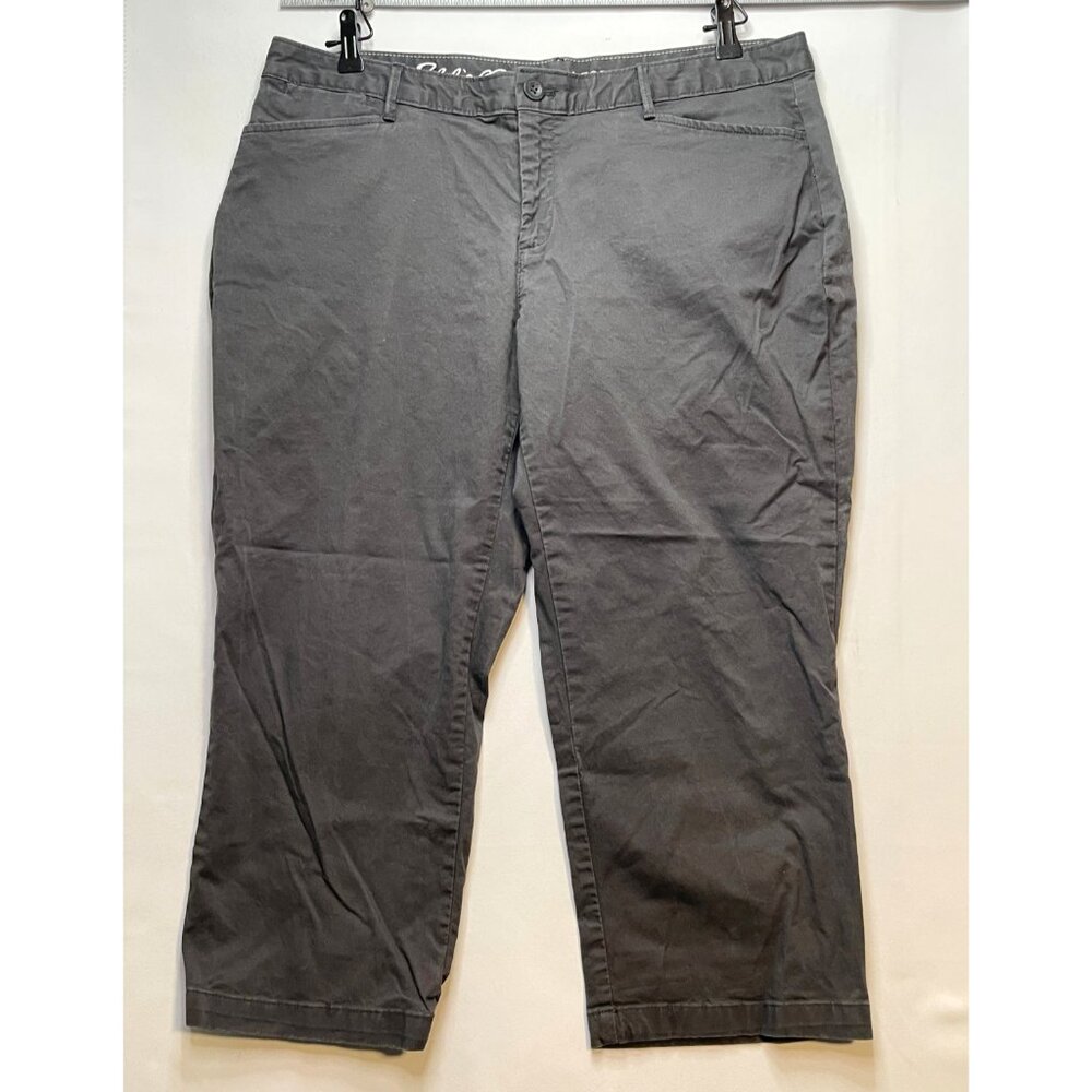 Eddie Bauer jeans womens 16 37 x 22 legend wash stretch curvy crop chino gray